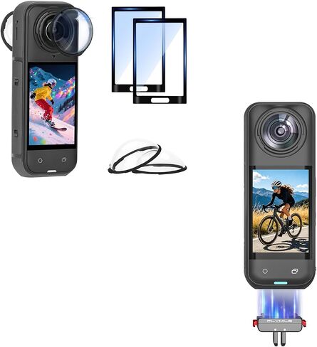 X5 Premium Lens Guard + 2 Pack Screen Protector Accessories Bundle, Magnetic Quick Release Mount with Safety Lock for Insta360 X6/X5/X4 Air in Saudi Arabia
