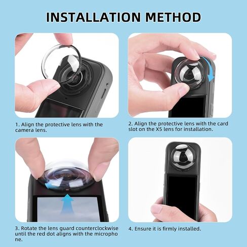 X5 Premium Lens Guard + 2 Pack Screen Protector Accessories Bundle, Magnetic Quick Release Mount with Safety Lock for Insta360 X6/X5/X4 Air in Saudi Arabia