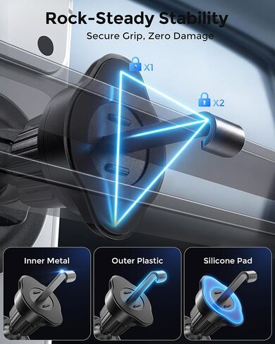 Estbuc 2-in-1 15W Magsafe Car Mount Charger, Magnetic Wireless Car Charger in Kuwait