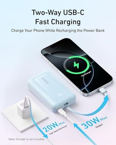 Soundcore by Anker P20i True Wireless Earbuds with Anker Portable Charger, 10,000mAh 30W Power Bank, USB-C in and Out Fast Charging Battery Pack in Kuwait
