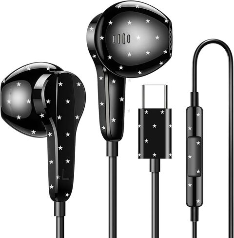 سماعات أذن سلكية مع ميكروفون داخل الأذن USB C Stars لهاتف iPhone 17 in Kuwait