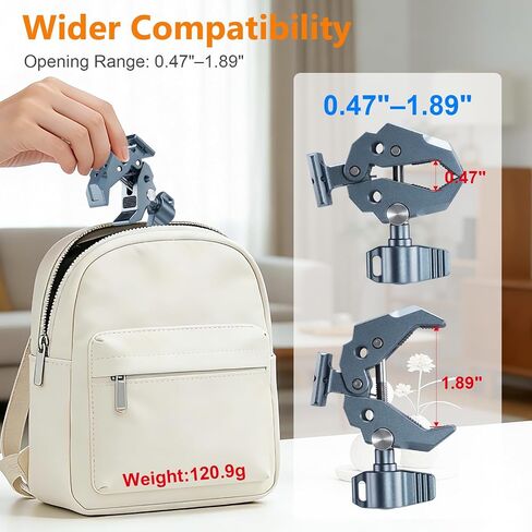 Crab-Shaped Super Clamp, Aluminum c clamp Suitable for Magic Arm, 1/4"-20, 3/8"-16 Threaded HolesAnd NATO Slides, 11lbs/5kg Payload, Compatible with Cameras, Monitors, LED Lights, etc. in Saudi Arabia