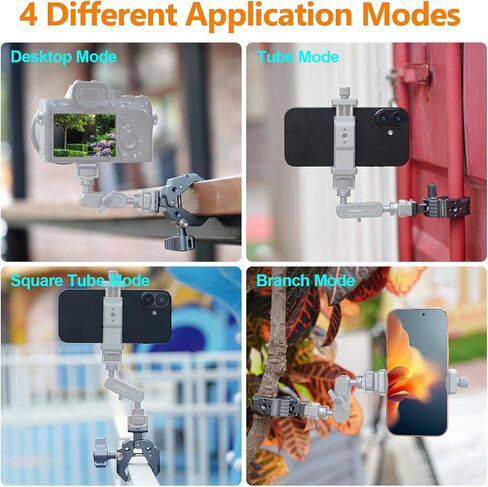 Crab-Shaped Super Clamp, Aluminum c clamp Suitable for Magic Arm, 1/4"-20, 3/8"-16 Threaded HolesAnd NATO Slides, 11lbs/5kg Payload, Compatible with Cameras, Monitors, LED Lights, etc. in Saudi Arabia
