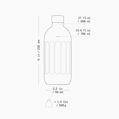 aarke Carbonator Pro Glass Bottle - Stainless Steel Cap, 27oz in Saudi Arabia