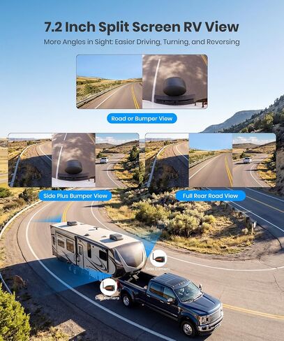 AUTO-VOX Wireless RV Backup Camera System,Dual Lens Rear and Side Coverage in Saudi Arabia