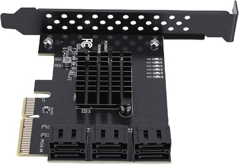 Realtek RTL9100 PCI-E4X to 6 Port Serial ATA 3.0 Controller Card Adapter Card, Quick Integration, for Systems in Kuwait