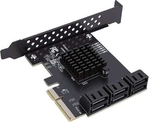 Realtek RTL9100 PCI-E4X to 6 Port Serial ATA 3.0 Controller Card Adapter Card, Quick Integration, for Systems in Kuwait