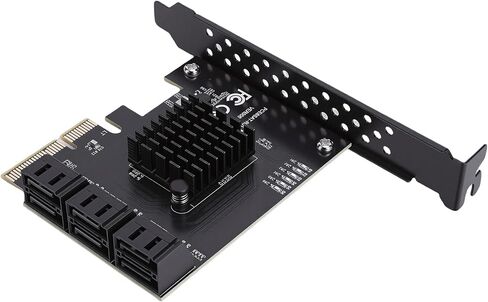 Realtek RTL9100 PCI-E4X to 6 Port Serial ATA 3.0 Controller Card Adapter Card, Quick Integration, for Systems in Kuwait