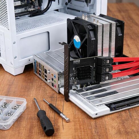 Realtek RTL9100 PCI-E4X to 6 Port Serial ATA 3.0 Controller Card Adapter Card, Quick Integration, for Systems in Kuwait