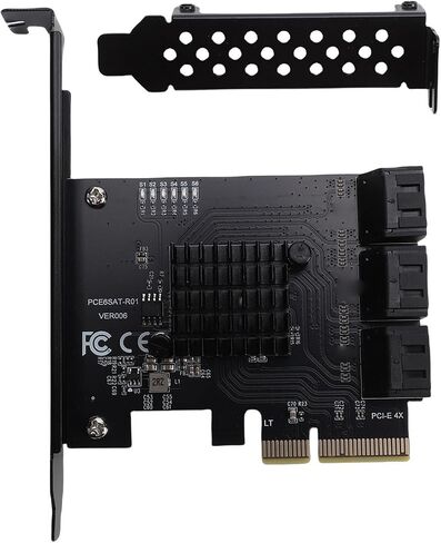 Realtek RTL9100 PCI-E4X to 6 Port Serial ATA 3.0 Controller Card Adapter Card, Quick Integration, for Systems in Kuwait