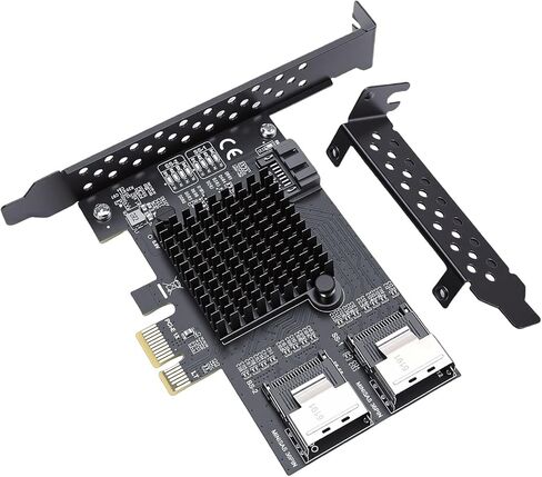 Dual Port MiniSAS Expansion Card 6Gbps Serial ATA3.0 Adapter for NAS, Stable Data Access, Easy Installation in Kuwait