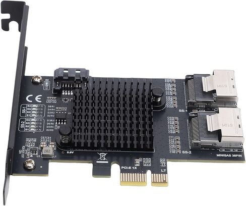Dual Port MiniSAS Expansion Card 6Gbps Serial ATA3.0 Adapter for NAS, Stable Data Access, Easy Installation in Kuwait