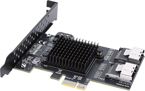 Dual Port MiniSAS Expansion Card 6Gbps Serial ATA3.0 Adapter for NAS, Stable Data Access, Easy Installation in Kuwait