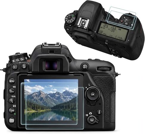 Model-Specific Custom Fit for Nikon D7500 + Top Screen [2+2 Pack] Camera Screen Protector – 0.3mm 9H Hardness Tempered Glass, Full-Screen Edge-to-Edge, Crystal Clear, Bubble-Free, Anti-Scratch in Kuwait