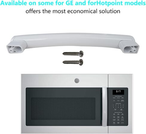 WB15X10278 Microwave Door Handle Fits for GE Hotpoint Models JVM3160RF4SS, JVM3160RF4SS, JVM3160RF4SS, JVM3160RF5SS, JVM3160RF5SS, JVM3160RF6SS, JVM3160RF6SS - White in Saudi Arabia