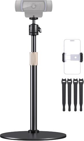 Telescopic Webcam Stand for Desk, with 1/4 Thread Ball Head & Phone Holder in Saudi Arabia