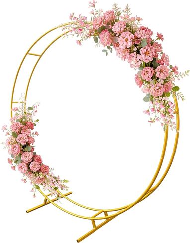 7.2ft Double Round Gold Metal Balloon Arch Stand for Party Background in Kuwait