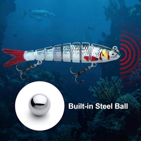 DONQL 5PCS 8 Segment Jointed Swimbait Bass Lures for Trout Walleye Pike in Kuwait
