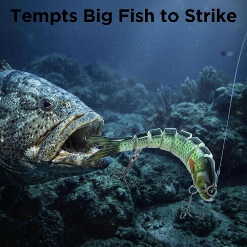 DONQL 5PCS 8 Segment Jointed Swimbait Bass Lures for Trout Walleye Pike in Kuwait