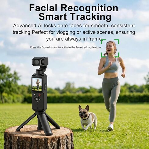 REEDTOCK 4K Pocket Vlogging Camera with AI Face Tracking WiFi and 64GB Card in Kuwait