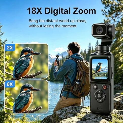 REEDTOCK 4K Pocket Vlogging Camera with AI Face Tracking WiFi and 64GB Card in Kuwait