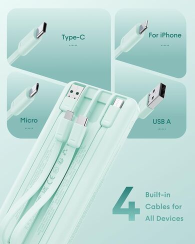 charmast Portable Charger Fast Charging,Built-in 4 Cables,6 Outs & 4 Inputs in Kuwait