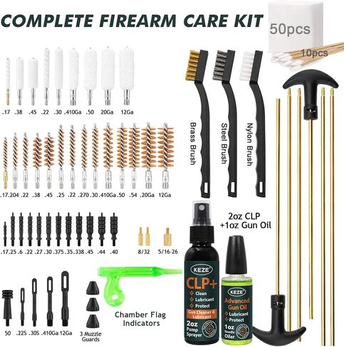 Keze Gun Cleaning Kit for Pistols Rifle Shotgun with Gun Oil and Cleaner in Kuwait