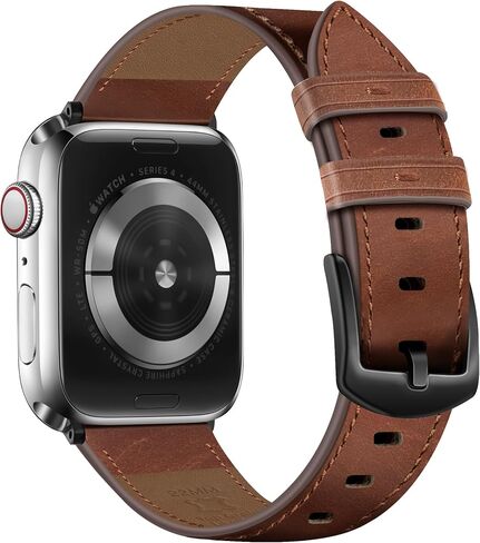 Genuine Leather Watch Band Men Compatible with Apple Watch in Kuwait