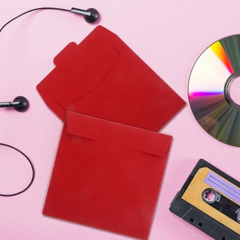 10pcs Red Paper DVD Storage Sleeves for CD and DVD Organized Storage Portable Disc Cases Envelopes for Binders and Advertising Materials in Kuwait