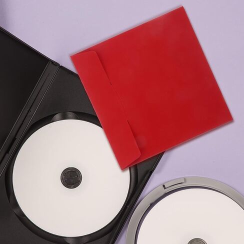 10pcs Red Paper DVD Storage Sleeves for CD and DVD Organized Storage Portable Disc Cases Envelopes for Binders and Advertising Materials in Kuwait