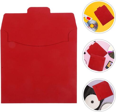 10pcs Red Paper DVD Storage Sleeves for CD and DVD Organized Storage Portable Disc Cases Envelopes for Binders and Advertising Materials in Kuwait