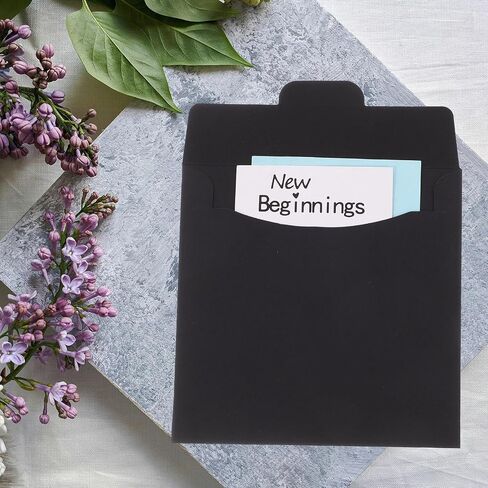 Balacoo 50pcs Black Paper CD DVD Sleeves Square Retro Disc Storage Envelopes Classic Charm for Gifting and Birthdays, Sturdy Paper CD Holders for DIY Decoration and Media Protection in Kuwait