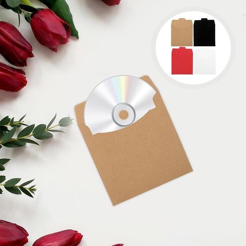 Beavorty 20pcs Paper CD DVD Sleeves Portable Design and Organization Features, Cardboard Storage Holder Covers for CD DVD Packaging, for Home and Office Use in Kuwait