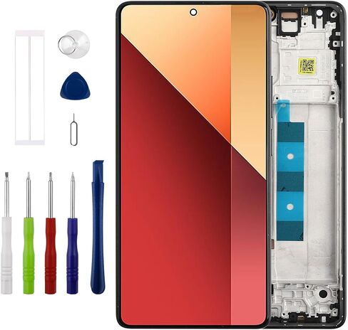 [Support Fingerprint] Duotipa 6.67" AMOLED Display for Redmi Note 13 Pro 4G 23117RA68G, 2312FPCA6G (Black with Frame) LCD Display Touch Screen Digitizer Assembly Replacement with Tool Sets in Saudi Arabia