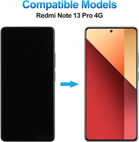 [Support Fingerprint] Duotipa 6.67" AMOLED Display for Redmi Note 13 Pro 4G 23117RA68G, 2312FPCA6G (Black with Frame) LCD Display Touch Screen Digitizer Assembly Replacement with Tool Sets in Saudi Arabia