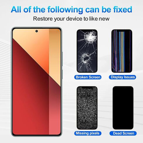 [Support Fingerprint] Duotipa 6.67" AMOLED Display for Redmi Note 13 Pro 4G 23117RA68G, 2312FPCA6G (Black with Frame) LCD Display Touch Screen Digitizer Assembly Replacement with Tool Sets in Saudi Arabia