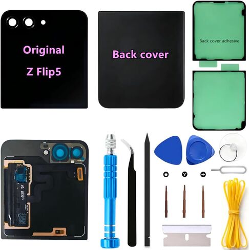Original 3.4" AMOLED 60Hz Z Flip5 Outer Screen Replacement OEM Touch Digitizer Assembly for Samsung Galaxy Z Flip5 5G SM-F731U SM-F731U1 Secondary Display with Repair Tools Kit, Back Cover, Adhesive in Saudi Arabia