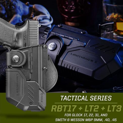 Fobus RBT17 OWB Tactical Holster with Lighthouse II & III for Glock – 17, 22, 31 | Shadow Systems – DR920 FS & MR920 Threaded barrle | Smith &Wesson – M&P 9mm & .40Cal, M&P Pro in Kuwait