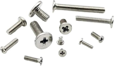 50pcs M1.2 M1.4 M1.6 M2 M2.5 M3 M4 Small Ultrathin Wafer Flat Head Screw Bolt for Laptop Notebook Phone Glasses(Silver,3mm,M2) in Kuwait