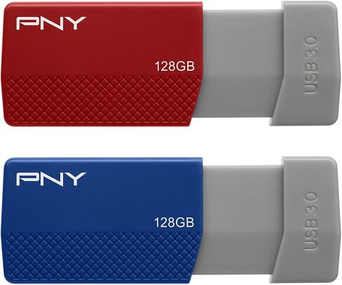 PNY USB 3.0 Flash Drives, 128GB, Assorted Colors, Pack of 2 Drives in Kuwait