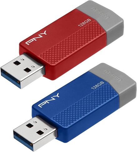 PNY USB 3.0 Flash Drives, 128GB, Assorted Colors, Pack of 2 Drives in Kuwait