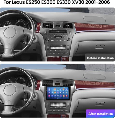 Car Stereo for Lexus ES300 ES330, 8Core Android 14 Radio Player 9" QLED Touch Screen GPS Navigation for Lexus ES250 ES300 ES330 XV30 2001 2002 2003 2004 2005 2006 Car-Play & Android Auto Head Unit in Kuwait