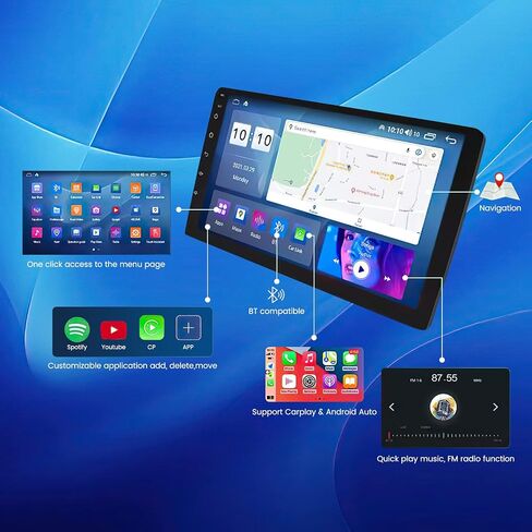Car Stereo for Lexus ES300 ES330, 8Core Android 14 Radio Player 9" QLED Touch Screen GPS Navigation for Lexus ES250 ES300 ES330 XV30 2001 2002 2003 2004 2005 2006 Car-Play & Android Auto Head Unit in Kuwait
