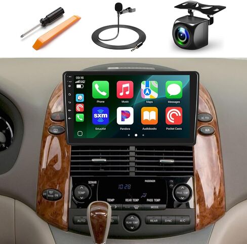 Car Radio for Toyota Sienna 2004-2010 with Qualcomm 8 Core 4G+64G 5G WiFi, 9" 1280P QLED Touch Screen Car Stereo Wireless Carplay Android Auto GPS DSP Bluetooth5.0 Camera, Support J.B.L & Big Screen in Saudi Arabia
