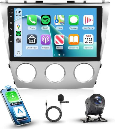 4G+64G Car Radio Stereo for Toyota Camry 2006-2011(Manual A/C) 10.1inch IPS Touch Screen/Android 15/Wireless CarPlay/Android Auto/DSP 32 EQ/GPS/WiFi/5.0Bluetooth/FM/RDS/SWC/AHD Backup Camera in Saudi Arabia