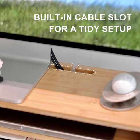Bamboo Monitor Stand Riser with Drawer in Saudi Arabia