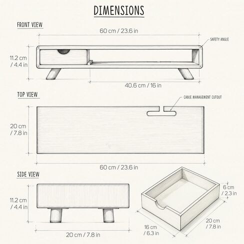 Bamboo Monitor Stand Riser with Drawer in Saudi Arabia