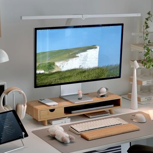 Bamboo Monitor Stand Riser with Drawer in Saudi Arabia