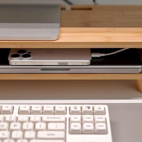 Bamboo Monitor Stand Riser with Drawer in Saudi Arabia