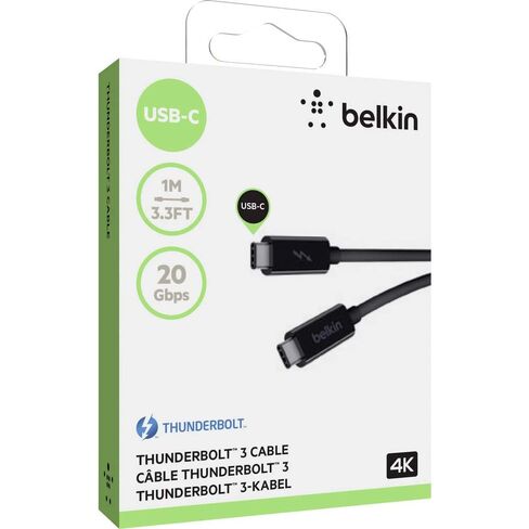 Belkin Thunderbolt 3 Cable, 20Gbps, 1M, Black in Saudi Arabia